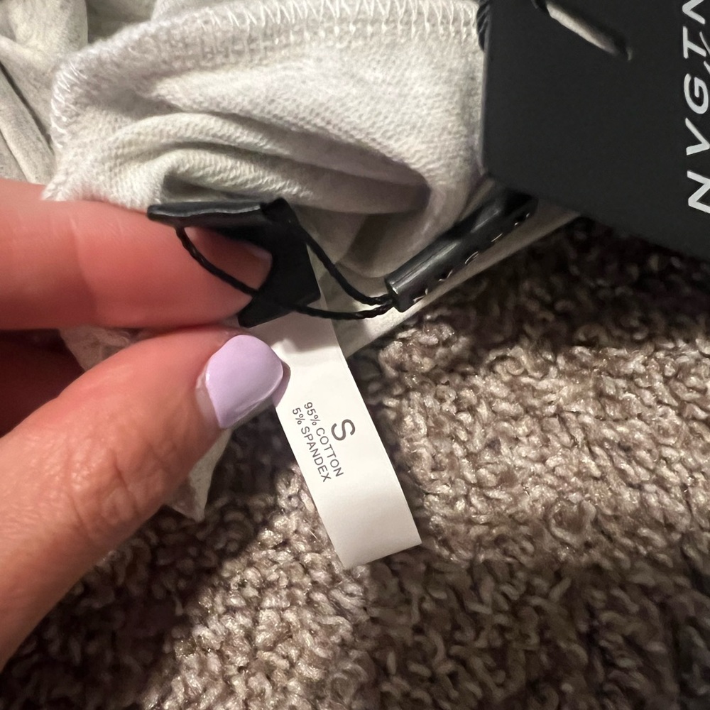 NWT NVGTN Light Gray Cropped Hoodie - Picture 3 of 4